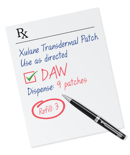 RX pad with Dispense as Written (DAW) pad with check box