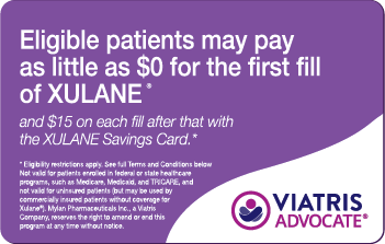 Image of XULANE savings card