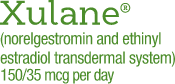 XULANE® (norelgestromin and ethinyl estradiol transdermal system) 150 mcg/day norelgestromin and 35 mcg/day ethinyl estradiol logo 