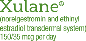 XULANE® (norelgestromin and ethinyl estradiol transdermal system) 150 mcg/day norelgestromin and 35 mcg/day ethinyl estradiol logo